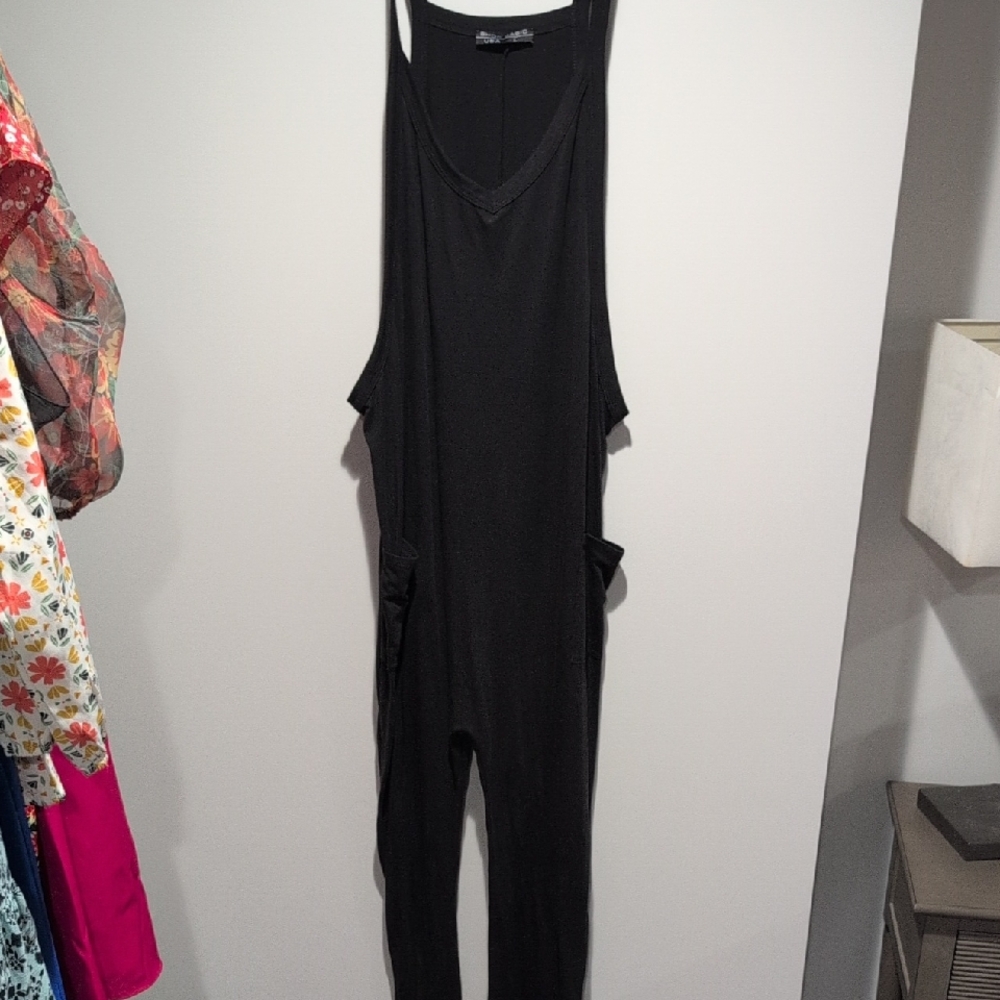 Sleek Black Sleeveless Utility Jumpsuit